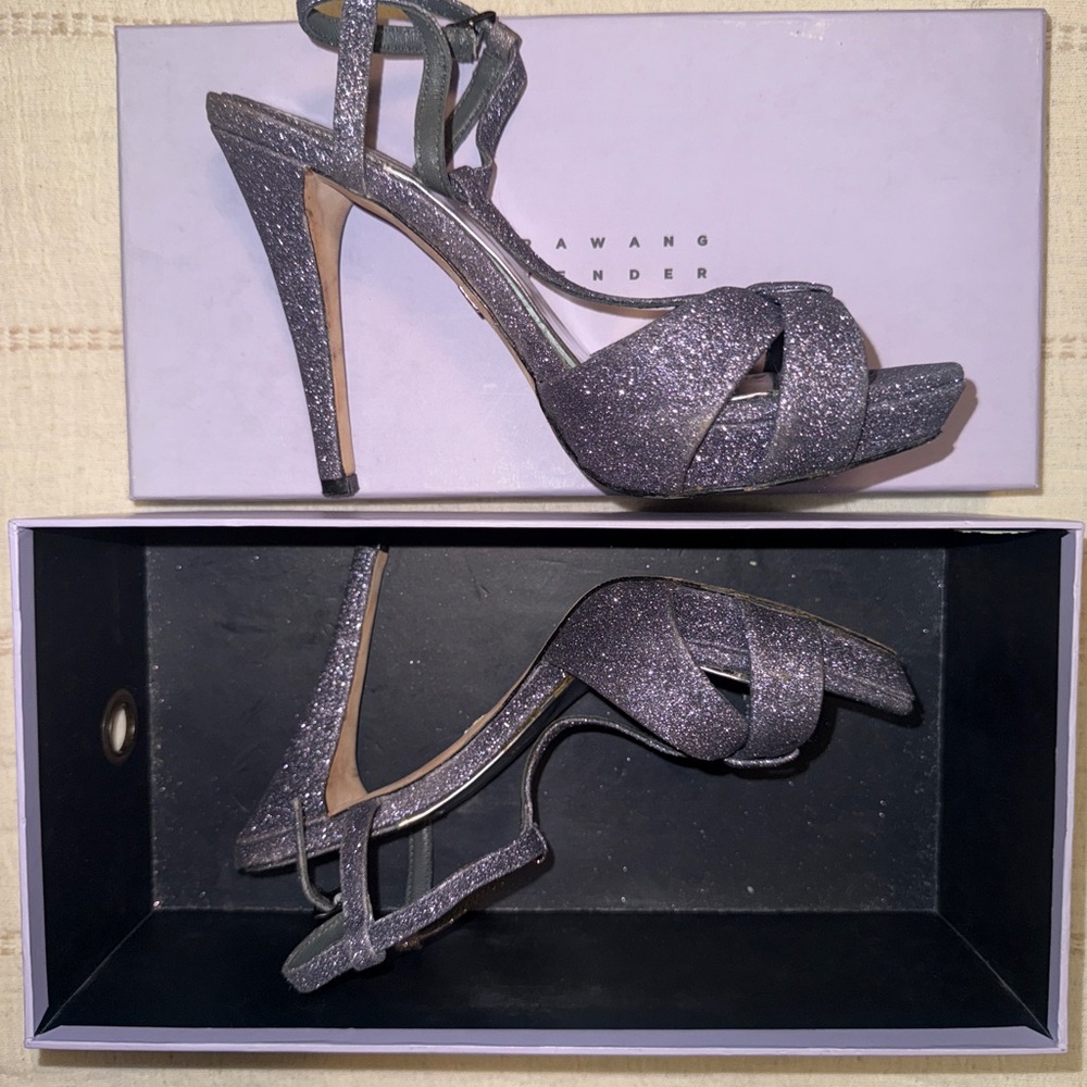 Badgley Mischka Silver High Heel Sandals